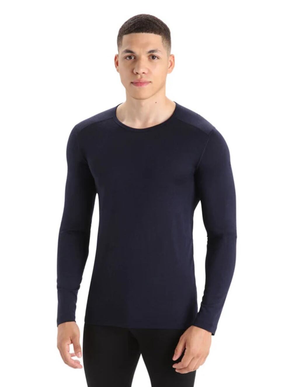 ICEBREAKER Men's Merino 200 Oasis Crew T-Shirt XL Navy Blue Long Sleeve NWT